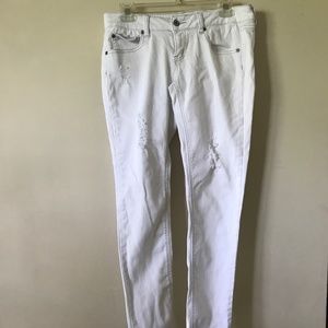 MUDD Ripped Skinny Denim Jeans. White. Size 9. Juniors.